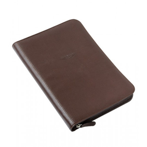 Porte documents ou Roadbook en cuir de vachette marron