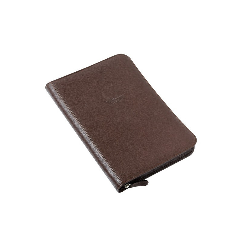 Porte documents ou Roadbook en cuir de vachette marron