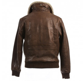 Blouson Aviateur Marron - Dos