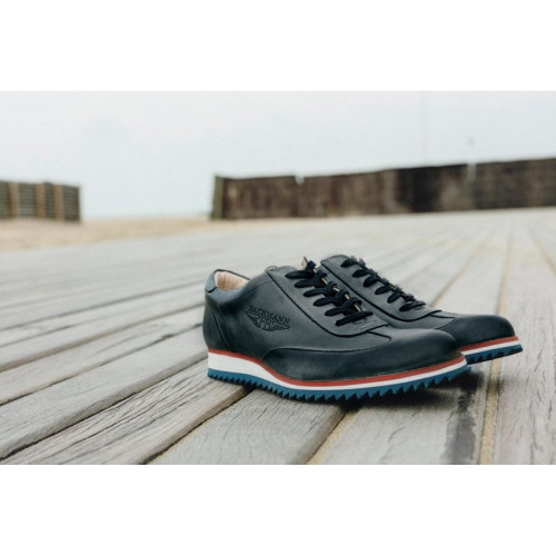 BLUE PETROL LEATHER SNEAKERS FOR MAN