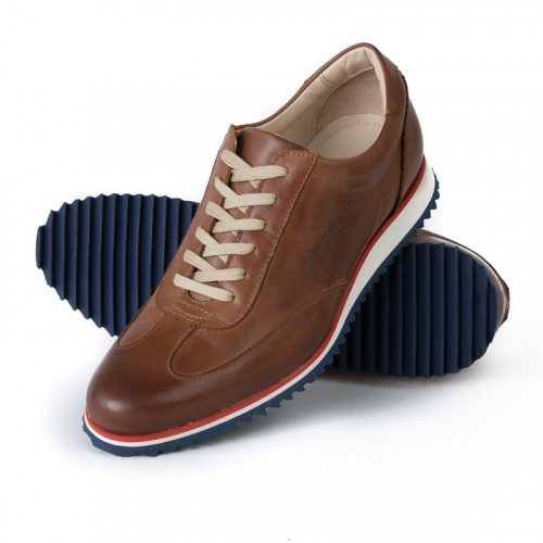 BROWN LEATHER SNEAKERS FERNAND BACHMANN