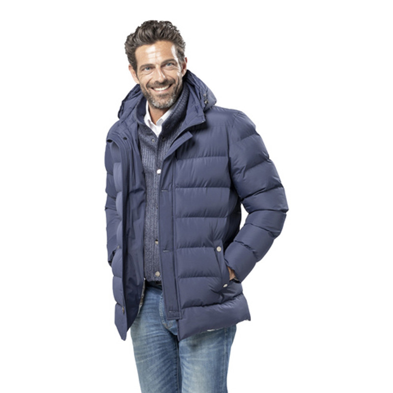 FERNAND BACHMANN NAVY DOWN COAT WITH ITS REMOVABLE CHEST AND CAPUCHE