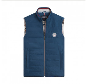 NAVY CARDIGAN WITH BLUE WHITE RED COLLAR
