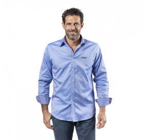 CHEMISE BLEU CONTRATE RAYURES