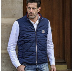 GILET MARINE COL BLEU BLANC ROUGE