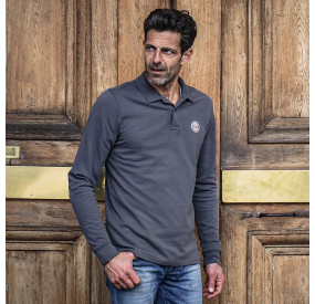 POLO MANCHES LONGUES GRIS