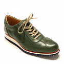 DARK GREEN LEATHER SNEAKERS