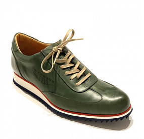 DARK GREEN LEATHER SNEAKERS