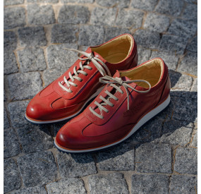RED LEATHER SNEAKERS