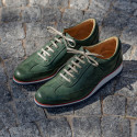 DARK GREEN LEATHER SNEAKERS