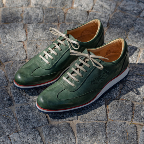 DARK GREEN LEATHER SNEAKERS