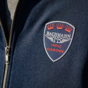 NAVY SWEAT SHIRT WITH ZIP 3 CROWNS
