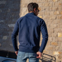 NAVY SWEAT SHIRT WITH ZIP 3 CROWNS