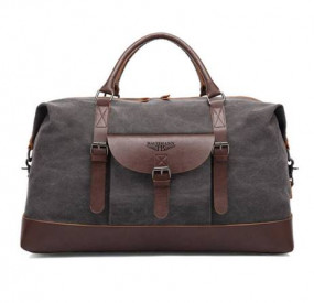 SAC TOILE ET CUIR GRIS