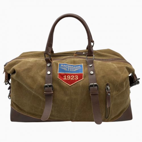 SAC TOILE ET CUIR MARRON ECUSSON 1923