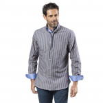 RED STRIP NAVY SHIRT DOUBLE COLLAR
