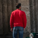 SWEAT-SHIRT COL ROND ROUGE PILOTE