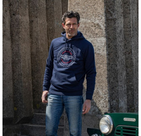 NAVY SWEAT SHIRT WITH CAPUCHE