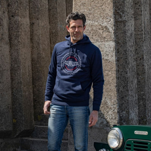 NAVY SWEAT SHIRT WITH CAPUCHE