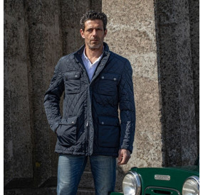 NAVY QUILDTED JACKET