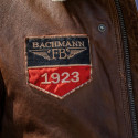 BROWN LEATHER AVIATOR JACKET WITH BADGES