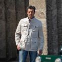 BEIGE SAFARI JACKET WITH MULTI POCKETS FOR MAN