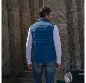 MIAMI BLUE CARDIGAN WITH BLUE WHITE RED COLLAR
