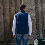 NAVY CARDIGAN WITH BLUE WHITE RED COLLAR