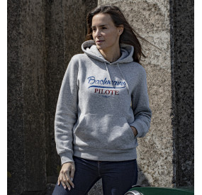 SWEAT-SHIRT ZIPPE PILOTE GRIS