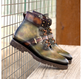 BOTTINES PILOTE PATINE VERTE