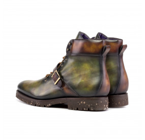 BOTTINES PILOTE PATINE VERTE