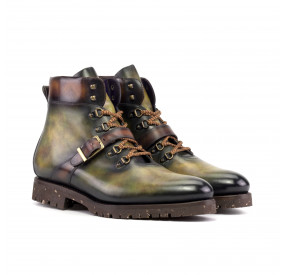 BOTTINES PILOTE PATINE VERTE