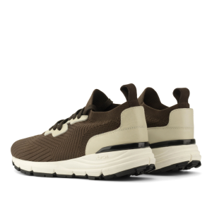 SNEAKERS TISSÉS BACHMANN MARRON - HOMME