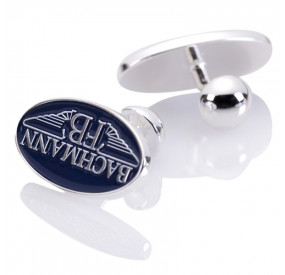 NAVY STEEL CUFFLINKS WITH SILVER FINAL TOUCHES